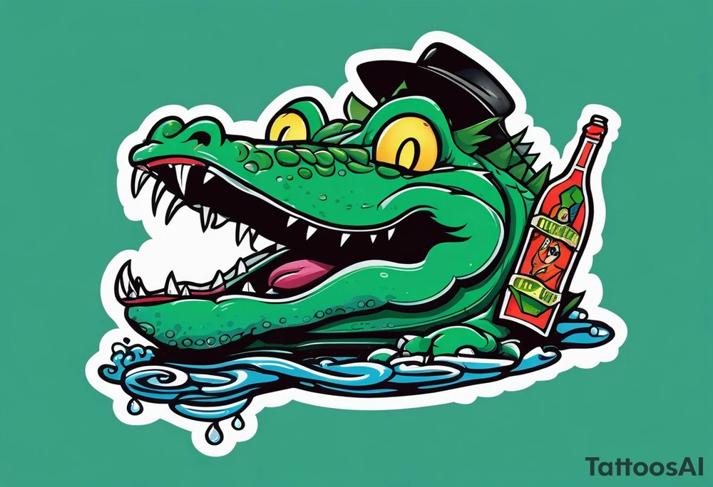 Catfish and the bottle man crocodile tattoo idea