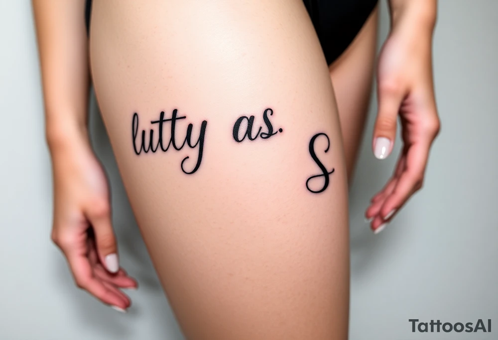 Slutty ass cheeks tattoo Sissy big bold print on one cheek and slut on the other tattoo idea