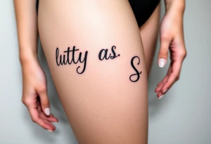 Slutty ass cheeks tattoo Sissy big bold print on one cheek and slut on the other tattoo idea