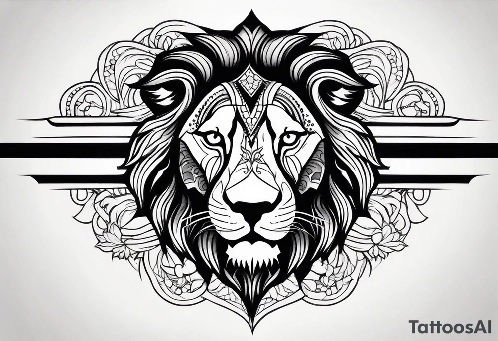 Powerful majestic lion tattoo idea