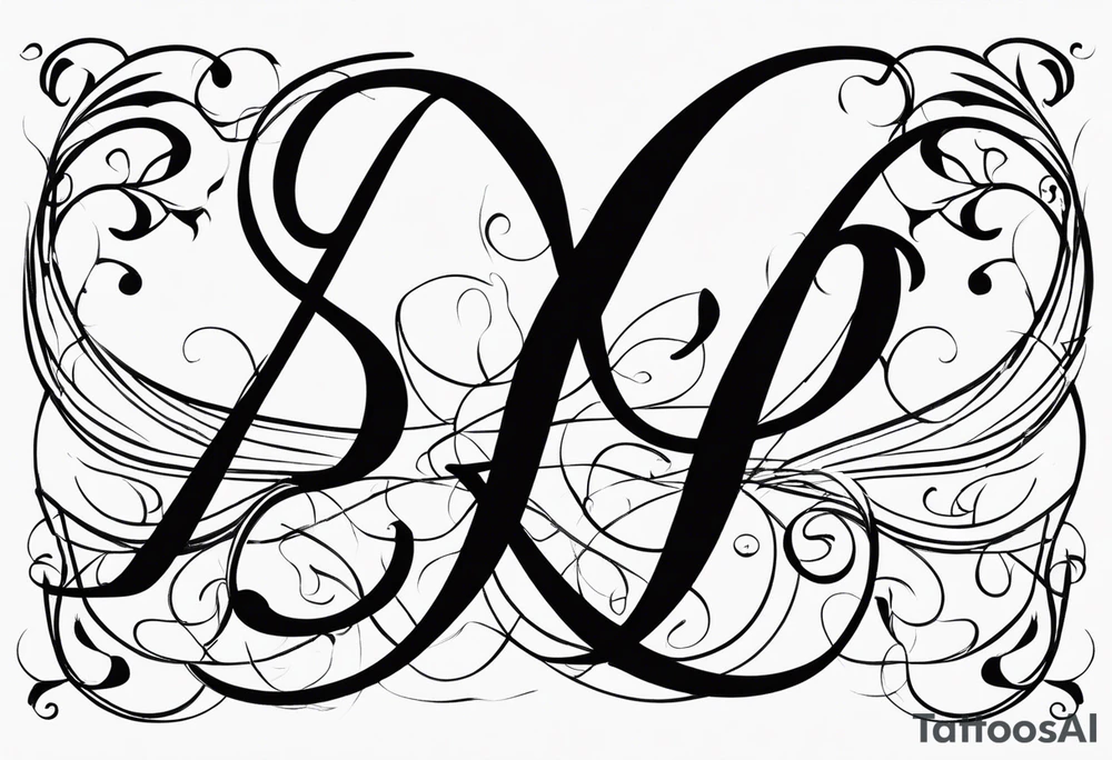 P and an I letters interwoven tattoo art script tattoo idea P and an I letters interwoven tattoo art script tattoo idea