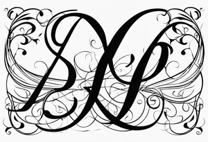 P and an I letters interwoven tattoo art script tattoo idea