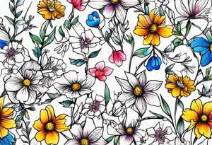 small wildflowers tattoo idea