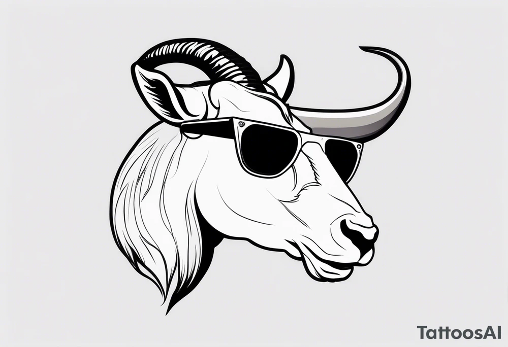 capricorn with sunglasses and a gun tattoo idea