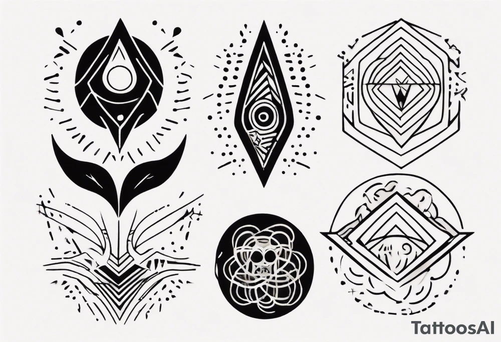 abstract tattoo on the hand tattoo idea
