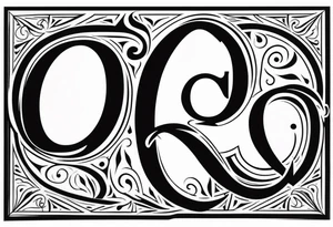 letter Q with a heart tattoo idea