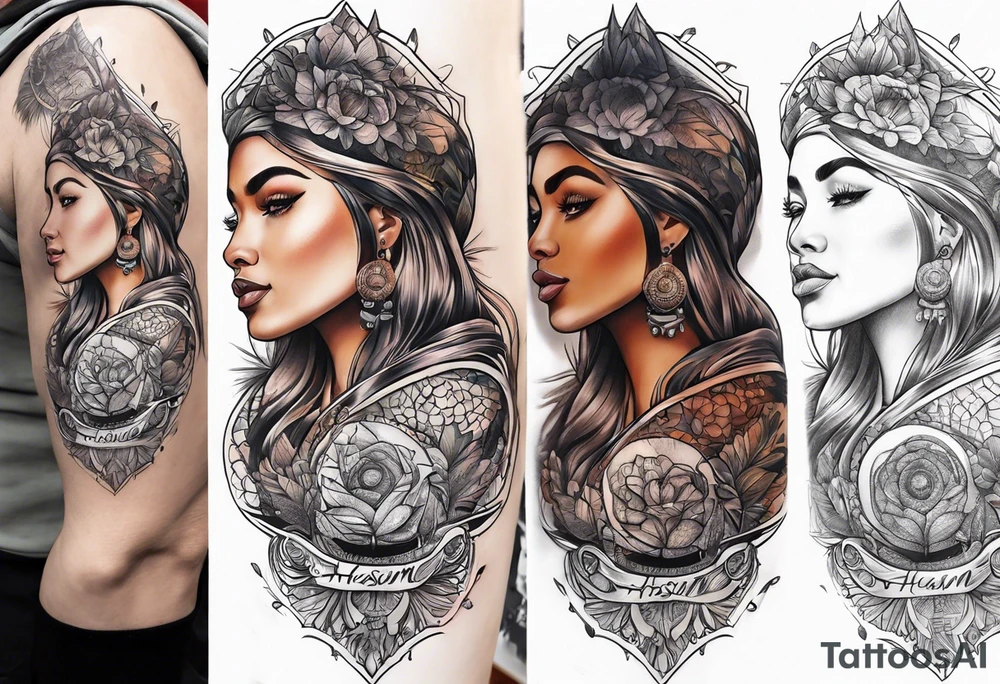 memorial Arm tattoo that say HASIM tattoo idea