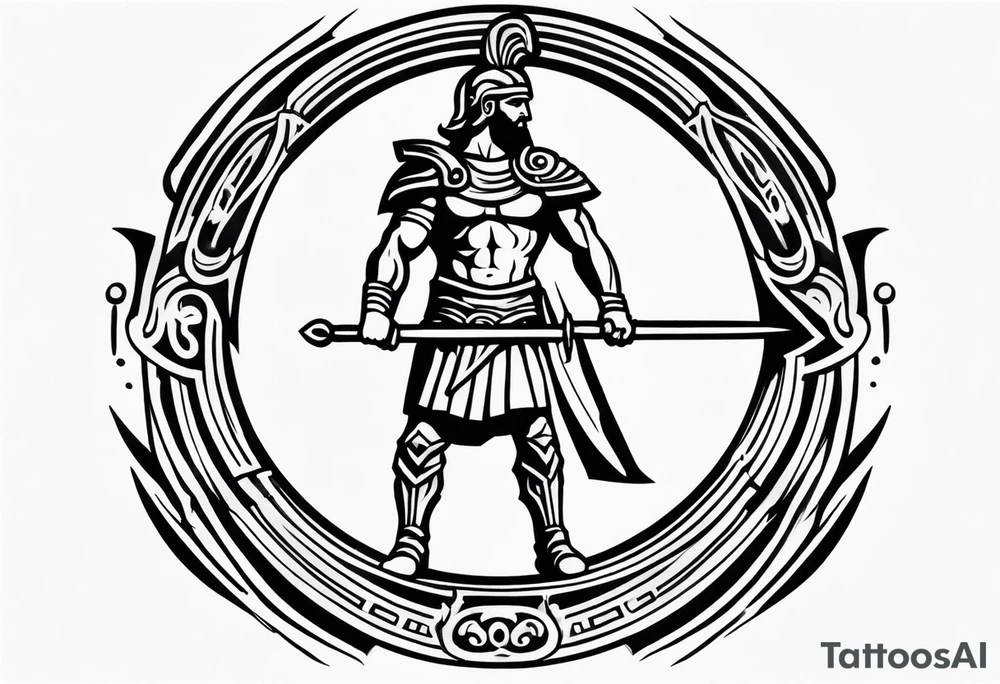 Ancient greek warrior symbol tattoo idea