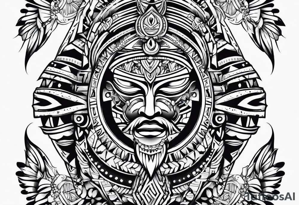 small tribal bicep wrap tattoo idea