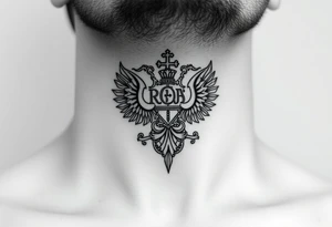russian christian orthodox military neck design front facing tattoo idea