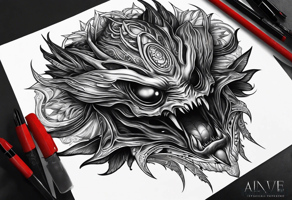 Alien creature tattoo idea