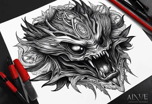 Alien creature tattoo idea