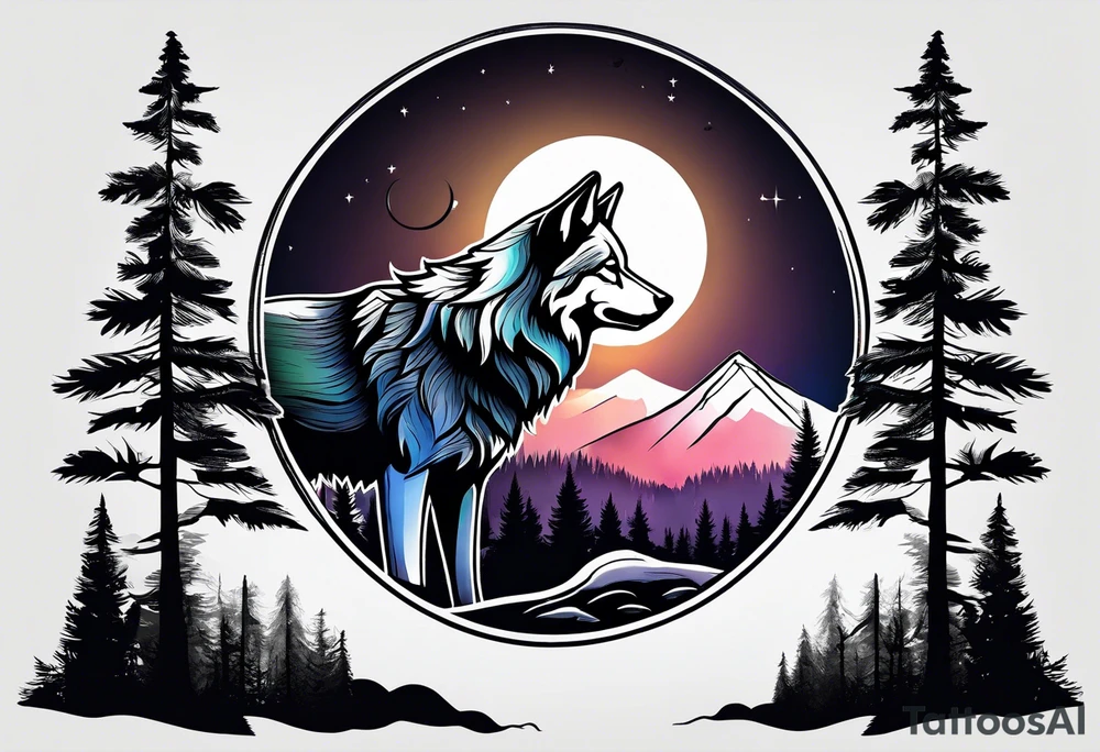 Mountains
Wolf
Forest
Sunset
Moon tattoo idea
