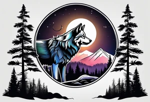 Mountains
Wolf
Forest
Sunset
Moon tattoo idea