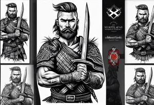 Scottish highland warrior tattoo idea
