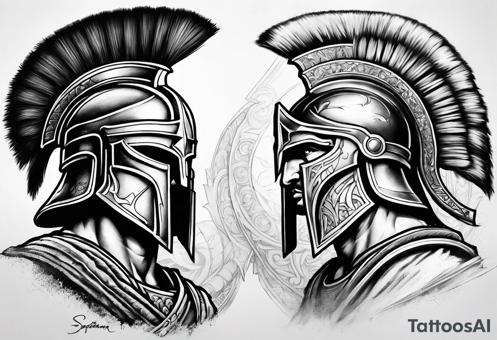 Spartan warrior tattoo idea