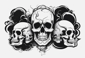 Skulls in smoke tattoo idea