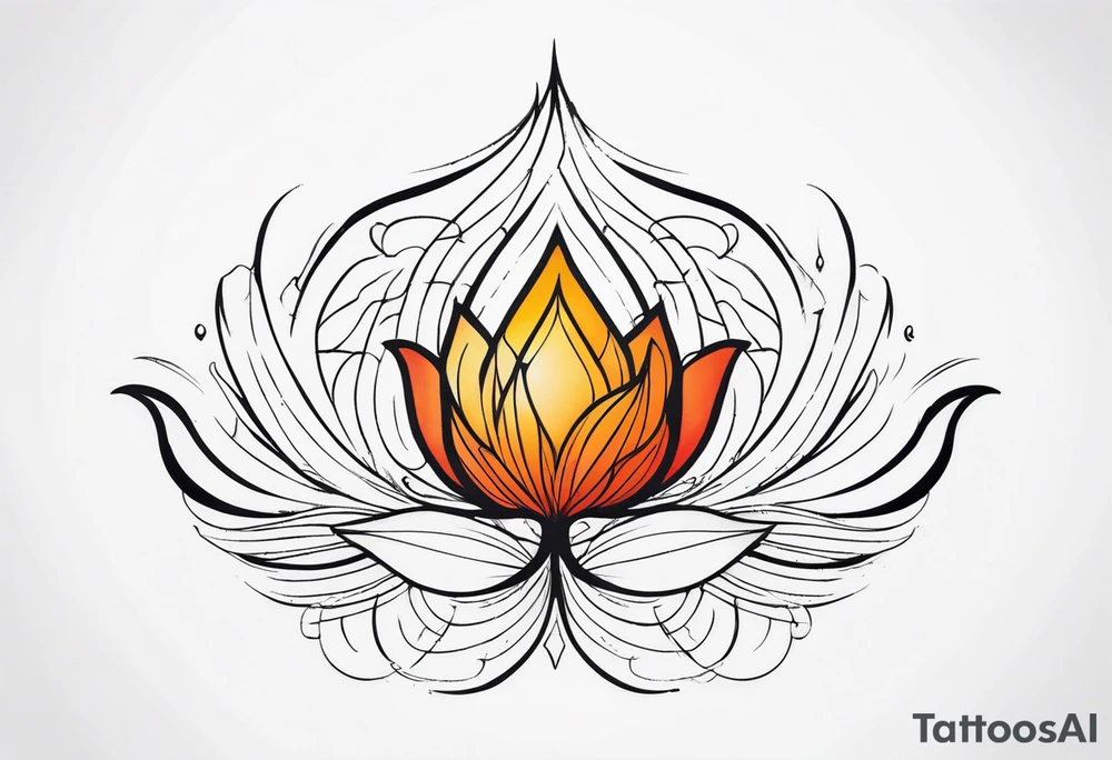 one tattoo that combines lotus flower, phoenix and helix tattoo idea
