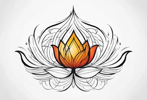 one tattoo that combines lotus flower, phoenix and helix tattoo idea
