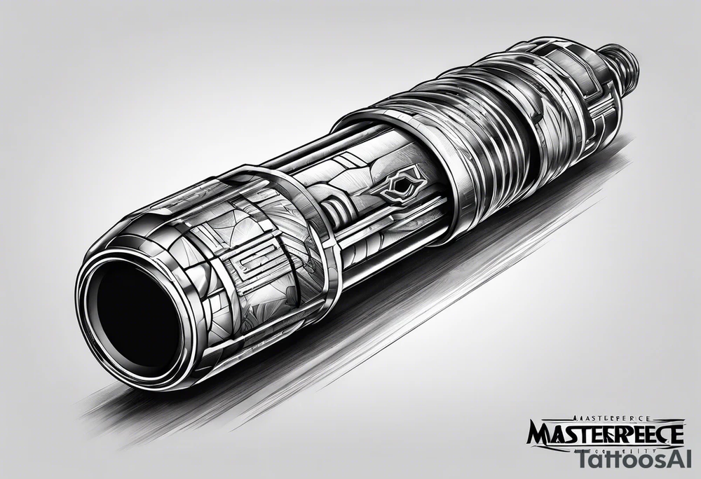 futuristic light saber hilts crossing tattoo idea