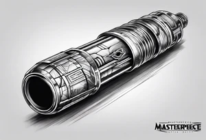 futuristic light saber hilts crossing tattoo idea