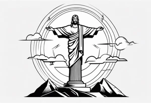 Christ the reedeemer with lightning tattoo idea
