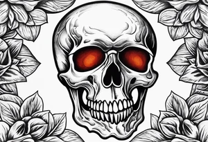 A chilli pepper with a skull fused onto it and facing one of the sides. tattoo idea