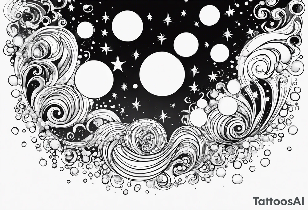 Draw me some magical really simple underwater bubbles and simple stars tattoo idea Draw me some magical really simple underwater bubbles and simple stars tattoo idea