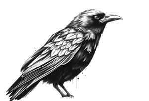 A crow tattoo that represents resilience and dealing with domestic abuse tattoo idea