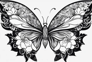 wing, flower, tattoo idea
