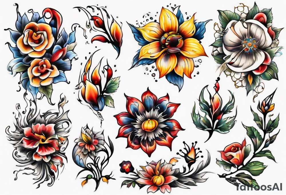 Ukranian Flowers tattoo idea