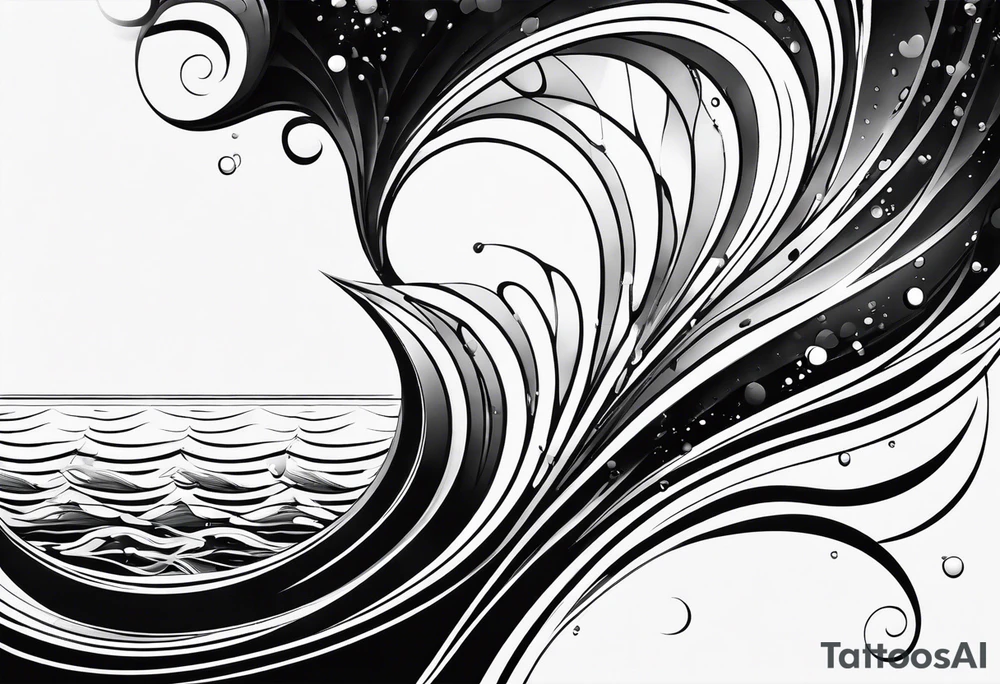 water drop falling into ocean tattoo idea