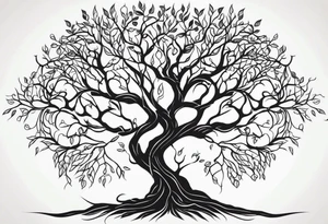 natural elements like a tree with sprawling branches and roots, which can spread across your back tattoo idea
