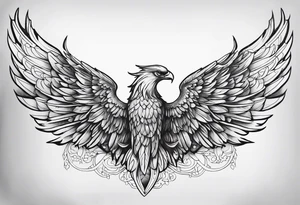 Black archangel wing tattoo idea