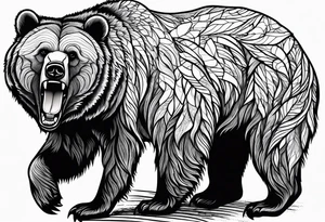 Climbing grizzly bear tattoo idea
