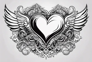 A heart in the form of the number 22 with wings tattoo idea