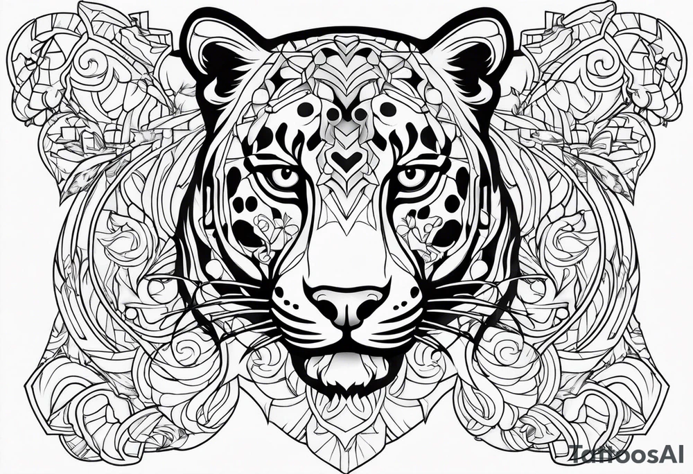 a jaguar like outline and AAA tattoo idea