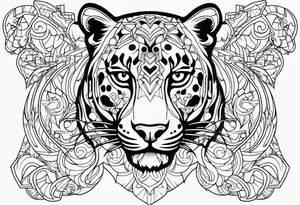 a jaguar like outline and AAA tattoo idea