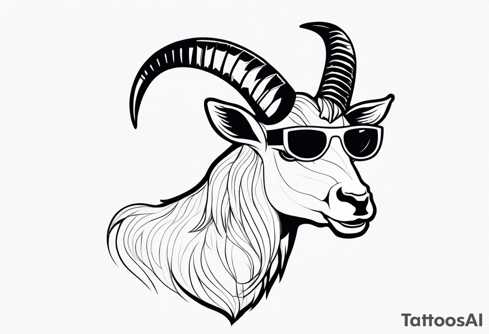 capricorn with sunglasses and a gun tattoo idea