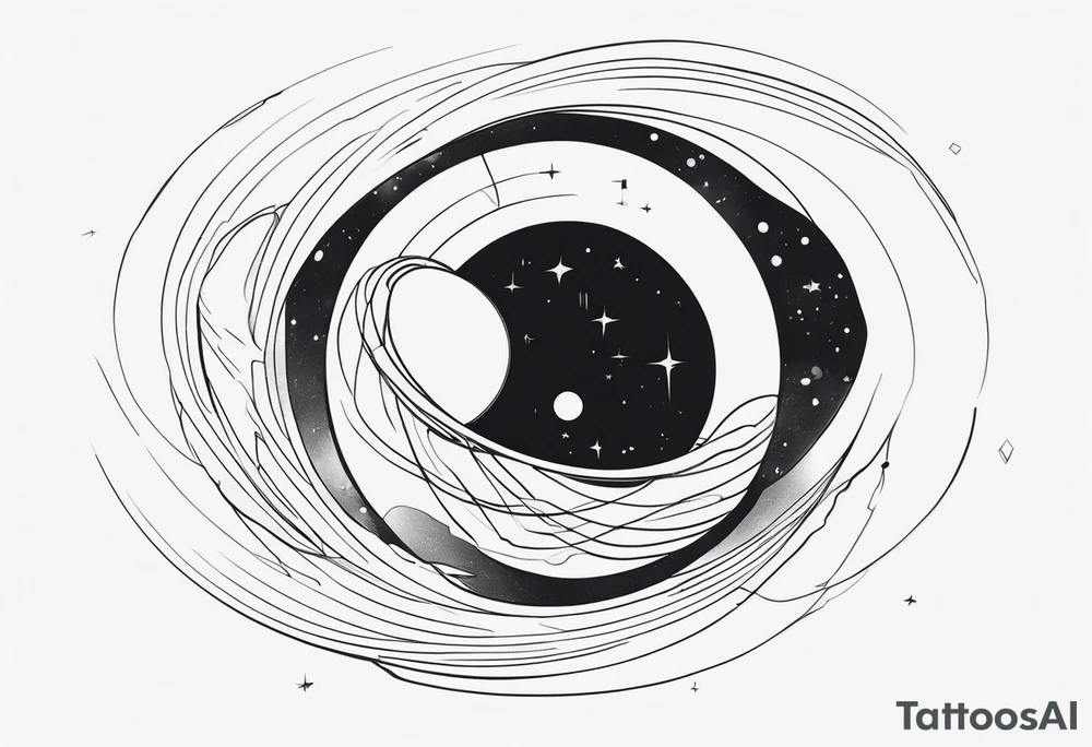 Fine line Black hole tattoo idea