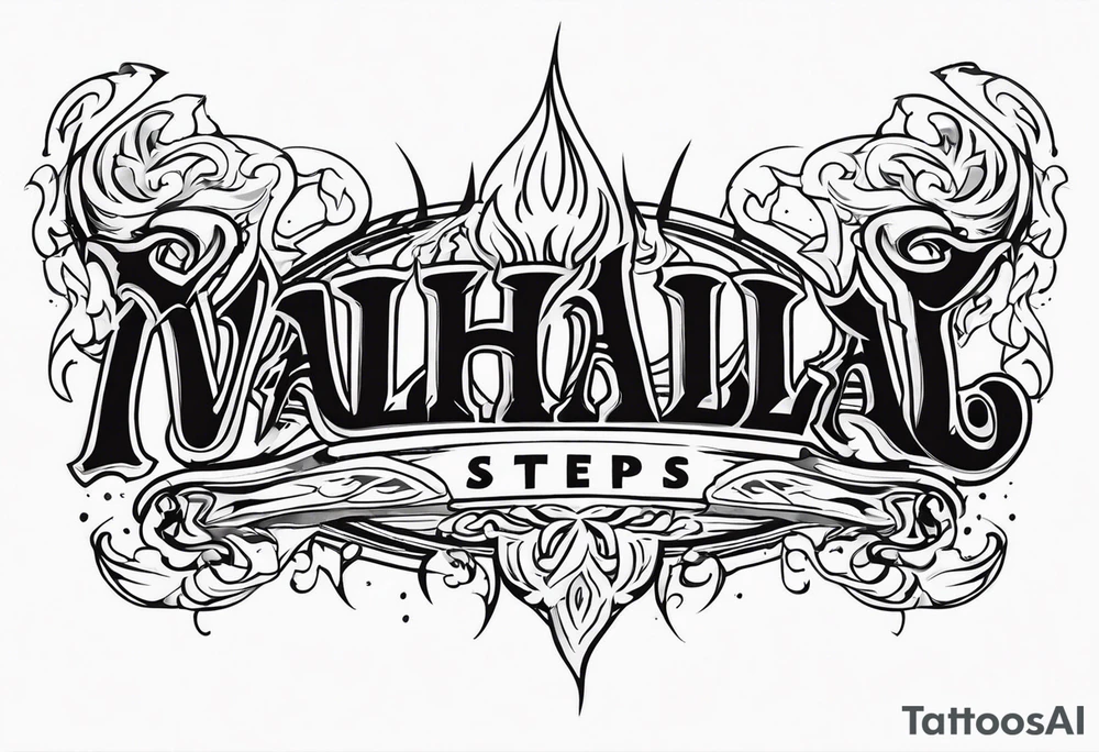 Valhalla  steps fire sword tattoo idea