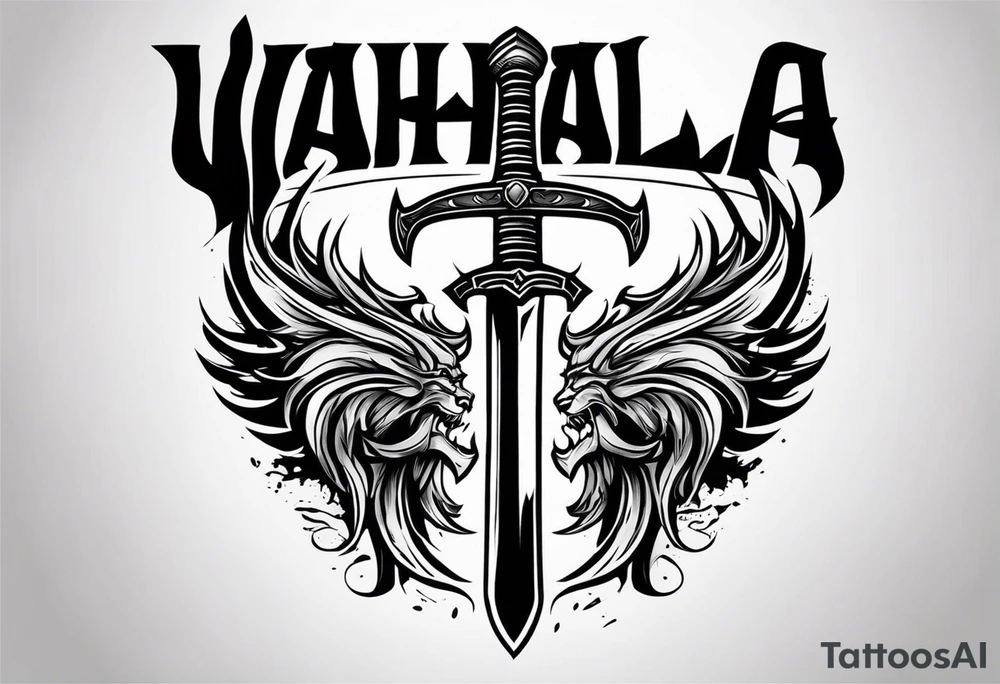 valhalla wounded sword berserker tattoo idea