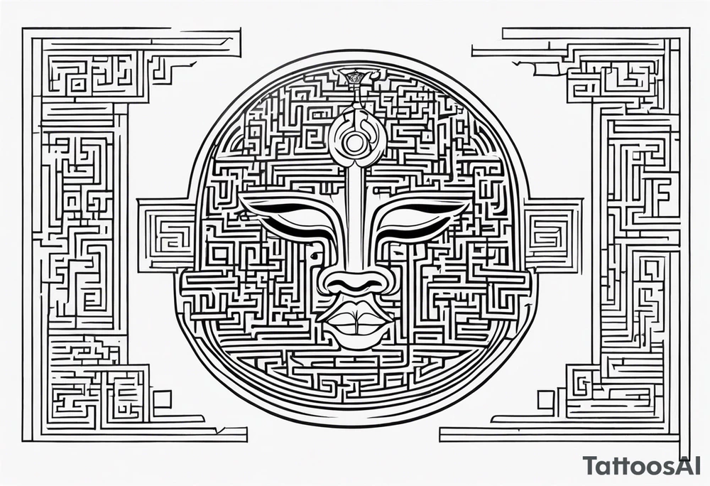 Maze masquerade Mirror Bell tattoo idea