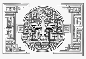 Maze masquerade Mirror Bell tattoo idea