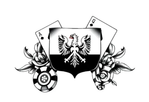 Poland symbol and poker cards Add casino money to it. tattoo idea