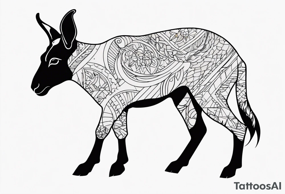 Half Goat half kangroo tattoo idea