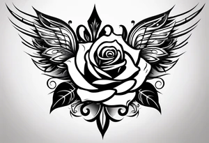 forearm tattoo
tribal wing includin a rose tattoo idea