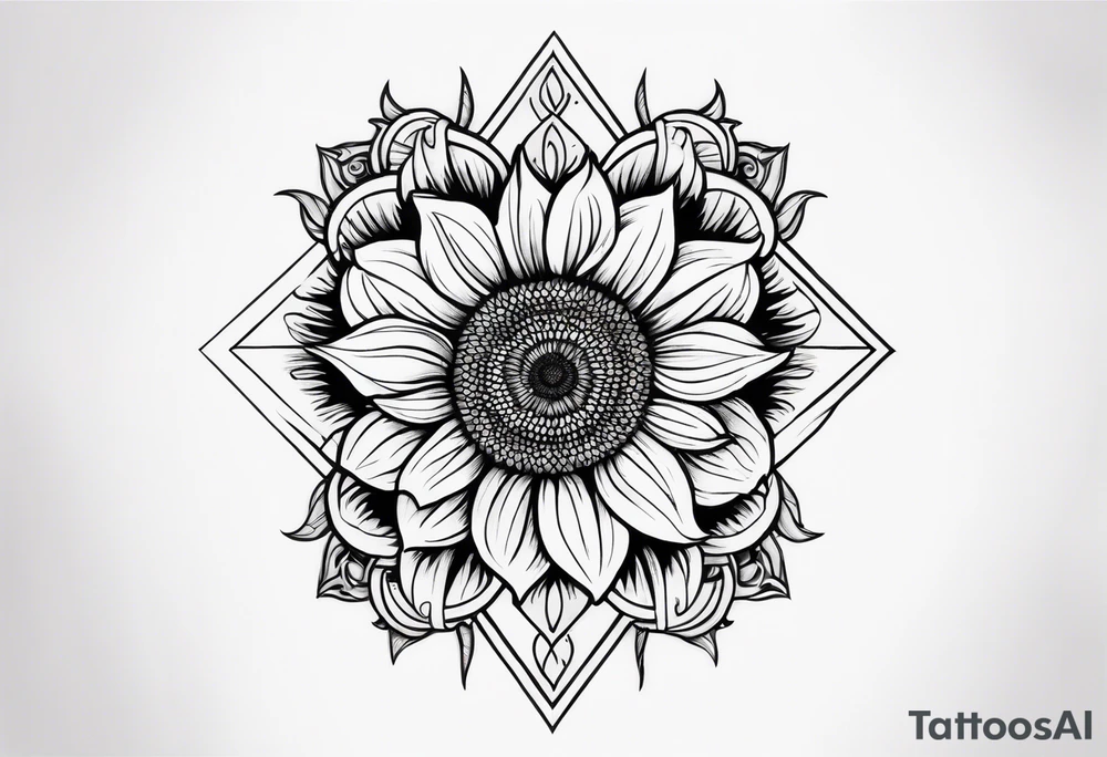 Sunflower viking sleeve tattoo idea