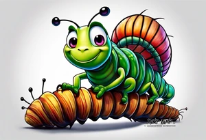 The caterpillar from the Pixar movie bugs life tattoo idea