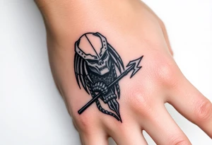 Predator with staff and lighting bolt tattoo idea